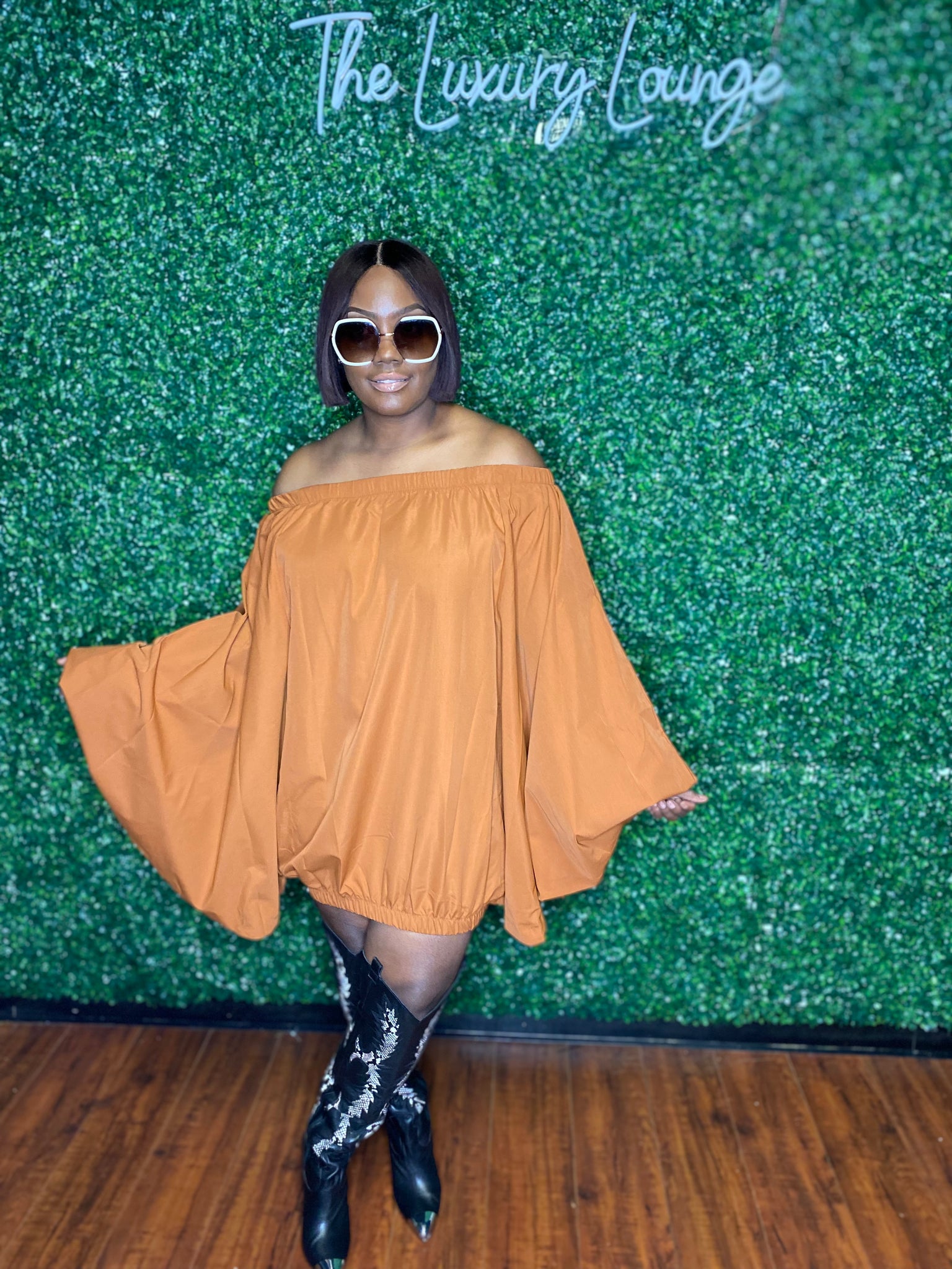 Cuff It Dress- Camel
